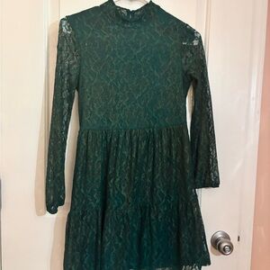 Art Class Green Lace Kids Dress
